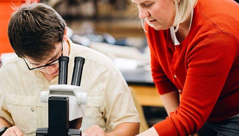 Faculty and Student in Lab